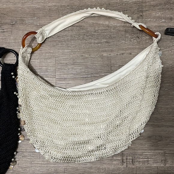 Set of Two Small Y2K Boho Shell Beaded Shoulder Bag - Picture 3 of 7